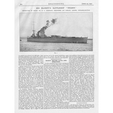 Royal Navy HMS 'Nelson' & HM Torpedo Boat 'Ambuscade' 2x Vintage Prints 1927