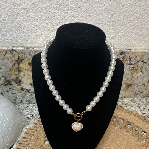 White faux pearl beaded - white,