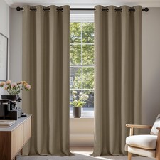Deconovo Thermal Insulated Blackout Curtains Eyelet Curtains Taupe 42 x 84 Inch