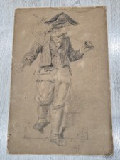 Antique Large Pencil Drawing
