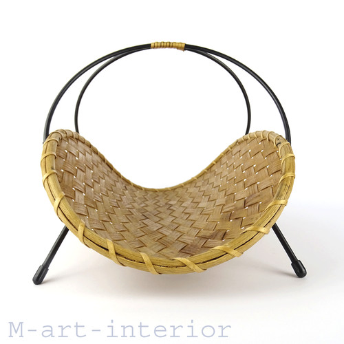 Vintage wicker bowl rattan - bowl,