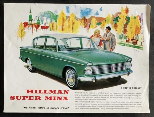 Hillman super minx saloon car - hillman,