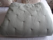 M&S FIRED EARTH QUILTED BEDSPREAD, WEALD GREEN, LARGE N.W.O.T.