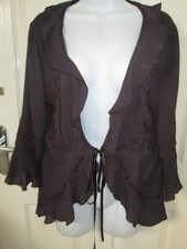 NEXT BEADED & SEQUIN BOLERO SHRUG EVENING TIE UP JACKET SIZE 14