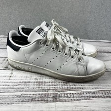 Adidas Stan Smith Shoes Mens 7.5 White Navy Classic Old School Breaking
