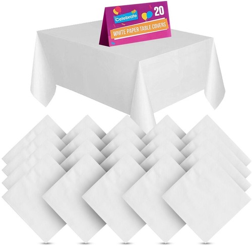 White paper table cloth - white,