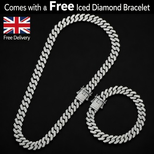 Cuban necklace iced diamond - cuban,