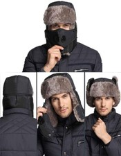 Trapper Hats Russian Mens Womens Winter Warm Fur Lined Showerproof Hat Cap
