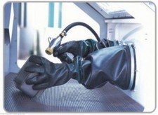 Gloves Gauntlets Large Sand Blasting Cabinet. 190mm Opening Sand Blasting 7 x 24