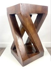 Wooden Abstract Side Table Or