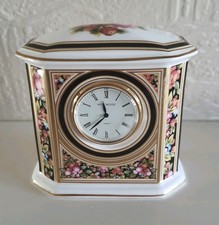 Wedgwood Miniature Clock, Bone China, "CLIO" Design in Good Working Order.
