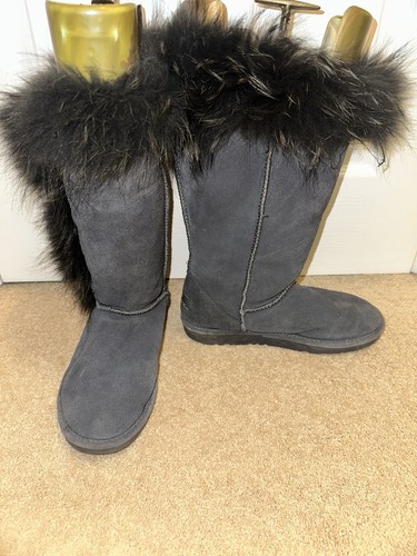 Bear paw black suede fur - bear,