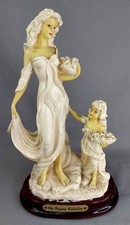 Vintage Mother Love Figurine on plinth ornament statue figurine wooden base