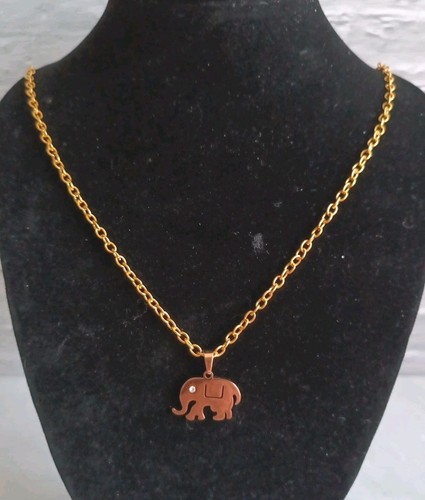 Gold tone elephant clear - elephant,