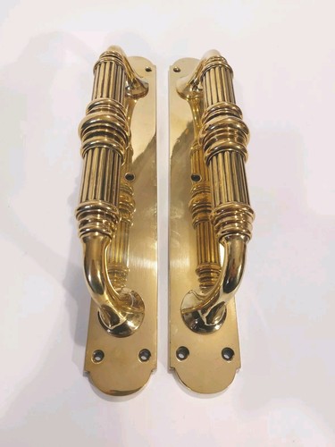 Large brass door handles - brass,