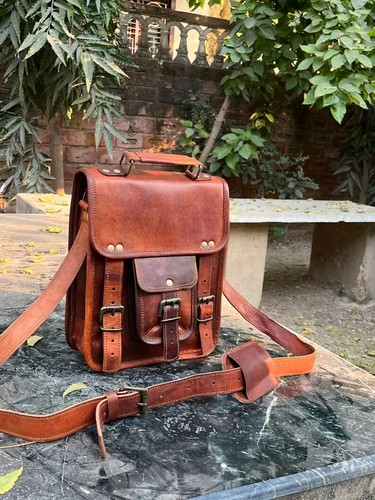 Leather vintage satchel - leather,