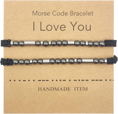 Morse code bracelets love - morse, i