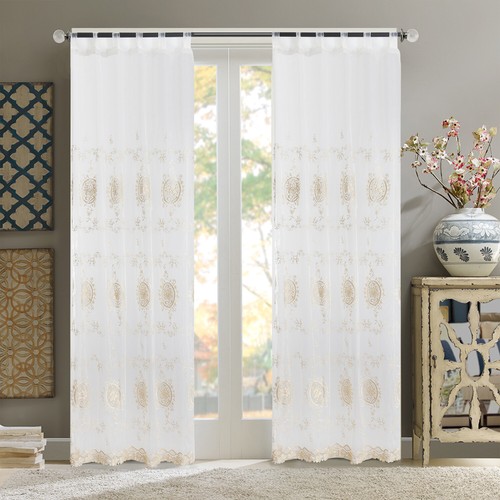 Pair embroidered sheer - pair,