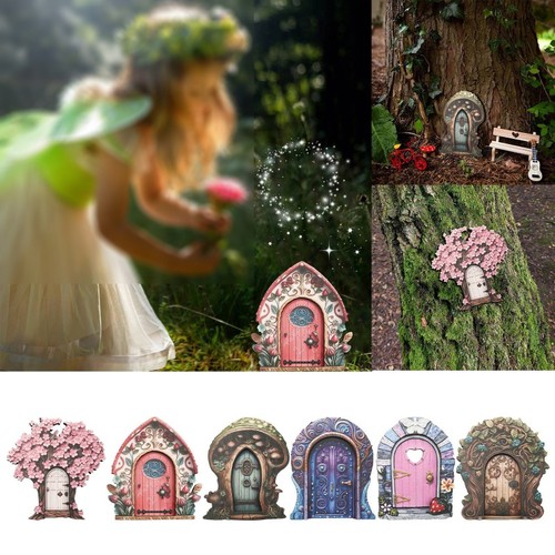 New mini fairy doors wooden - new,