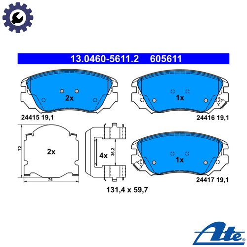 Brake pad set - pad,