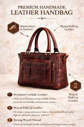 Handmade leather handbag - leather,