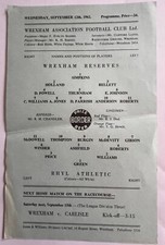 Wrexham reserves rhyl - reserves,