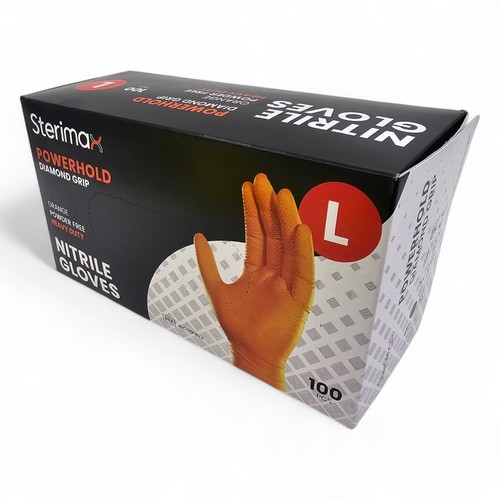 Orange nitrile gloves - orange, diamond