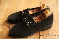 Gucci black suede silver bit - black,