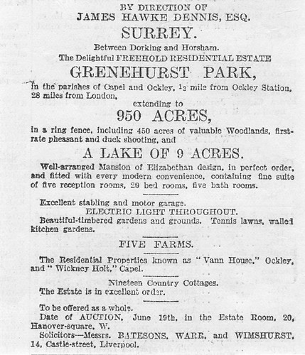 1912 grenehurst park surrey - grenehurst,