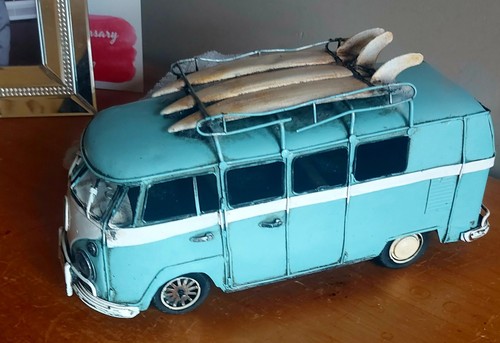 Vintage camper van metal model - van,