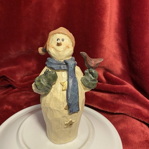 Vintage snowman bird scarf - &,