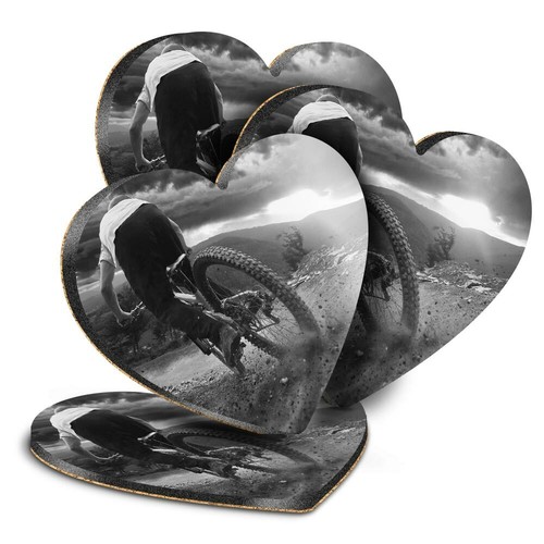 Heart mdf coasters bw - mdf,