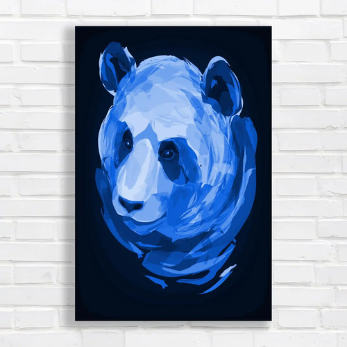 Panda head retro mascot - head,