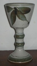 Studio pottery painted goblet - painted,