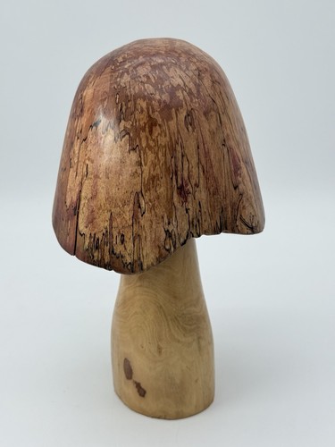 Hand carved wood mushroom - carved,