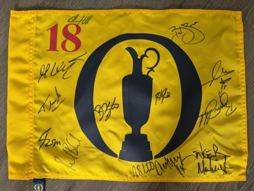 Open golf flag signed - open,