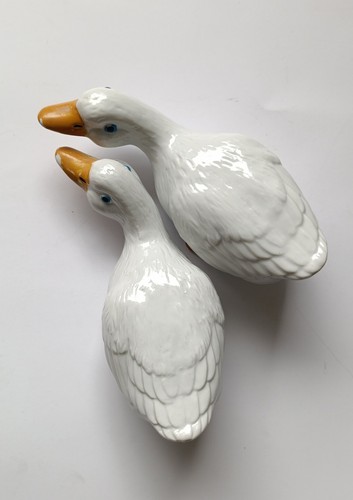 Pair vintage ceramic geese - pair,