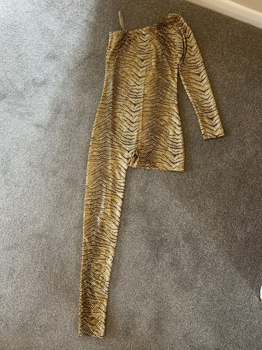 Worn once gold sequin - -gold, animal