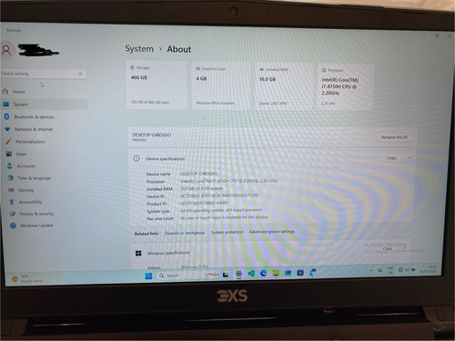 3xs gaming laptop n850ek - n850ek, intel