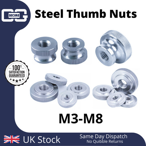 Carbon steel knurled thumb - carbon,