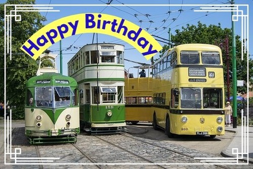 Happy birthday bus - happy, card