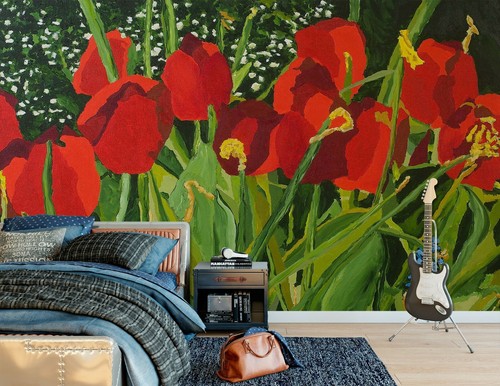 Red poppy painting na361 - 3d,