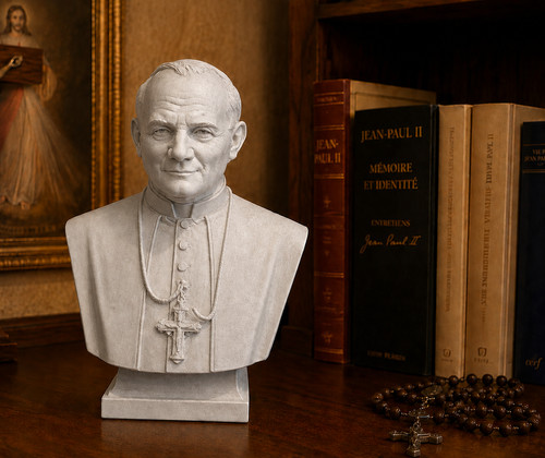 Pope john paul bust statue - pope,