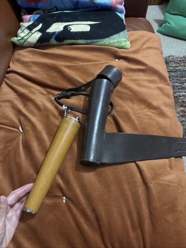 Leather hunting saddle flask - leather,