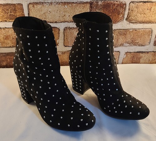 Black suede studded - studded, ankle