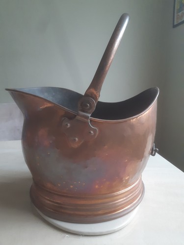 Vintage copper coal scuttle - vintage,