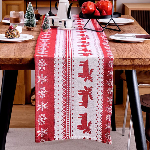 Christmas table runner red - christmas,