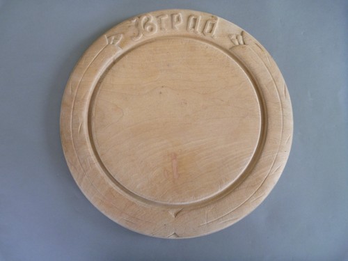 Antique round wood bread - bread, board
