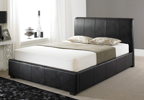 Leather bed frame - bed,