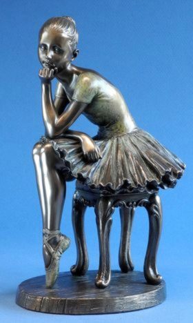 Ballerina sitting bronze - sitting,